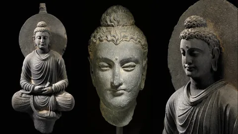 Ảnh chụp tượng Phật Thích Ca Mâu Ni tại Gandhara